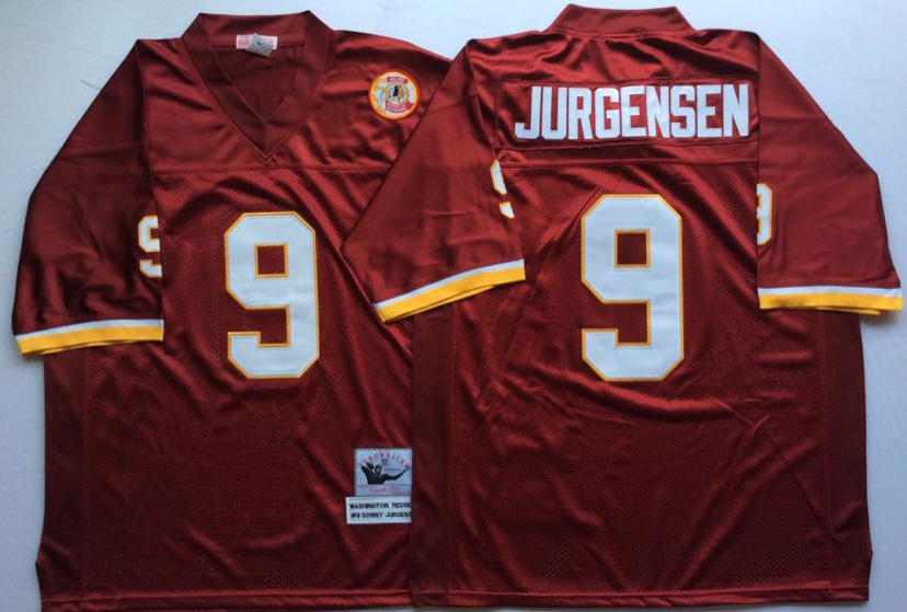 Men NFL Washington Redskins 9 Jurgensen red style 2 Mitchell Ness jerseys